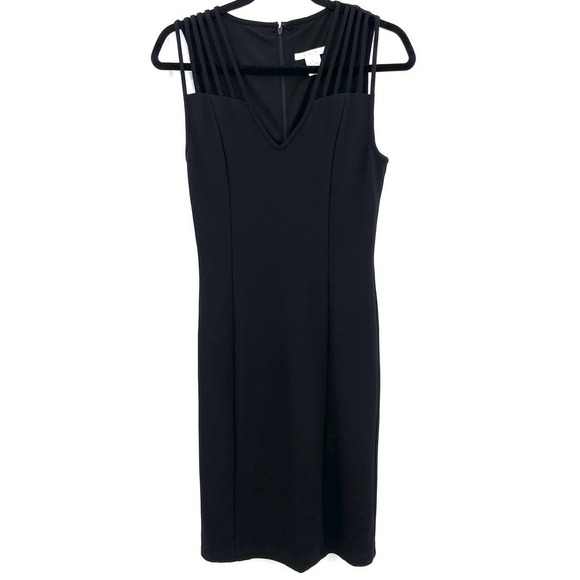 ALI & JAY Black Bodycon Strappy Shoulder Sleeveless Knee Length Dress Size Small - Picture 1 of 5